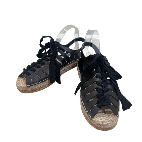 Rebecca Minkoff Shoes Womens Size 9 Espadrille Gladiator Sandal Lace Up Flats - Picture 1 of 9